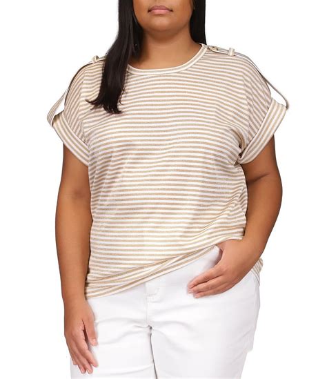 michael kors striped knit tee|Michael Kors Striped T.